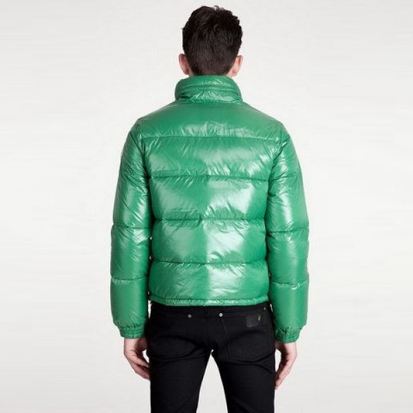 Moncler Bright verde collo alto Breve Uomo Slim Giacche